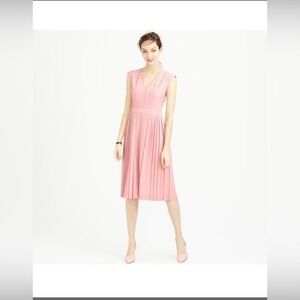 NWOT J. Crew Gray “Pleated V-neck Dress In Italian Stretch Wool” Size 6